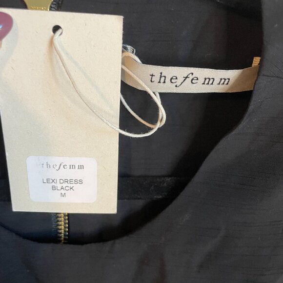 The Femm Black Dress Sz Medium Cutout Party Resort Vacation Chic Fun Minimalist - Picture 7 of 8